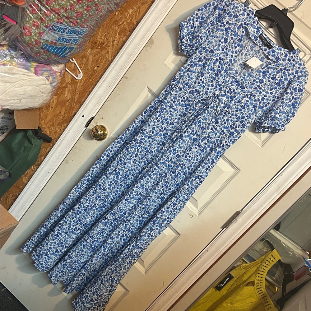 Pietro Brunelli Blue and White Floral Maxi Maternity extra small Dress